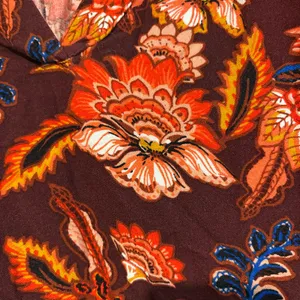 Old Navy Split Neck floral Poet Blouse red orange‎ size medium thumbnail 5