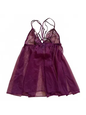 Victoria’s Secret Babydoll Mini Slip Dress Pleated Chiffon Sheer Lace Small NWT thumbnail 4