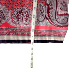 Zara Kimono Wrap Dress MEDIUM Tie Pink Black Paisley Silky 3/4 Sleeve thumbnail 8