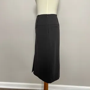 Sharagano Studio Skirt Straight Midi High Waisted Back Split Bet Loops Black thumbnail 3