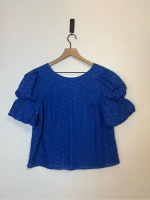 Lilly Pulitzer Shaila Eyelet Lace Puff Sleeve Top thumbnail 2