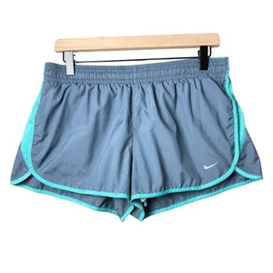 Nike Gym Shorts Dri Fit Lined Running Athletic Gray And Blue Built In Spandex XL thumbnail 1