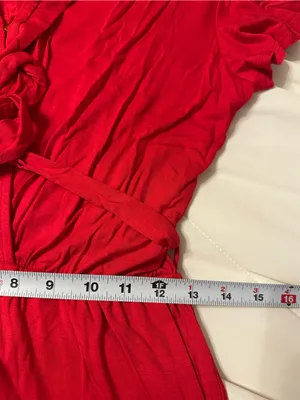 Fraiche by J Red Wrap-Front Wide-Leg Jumpsuit - NWT - Size M thumbnail 14