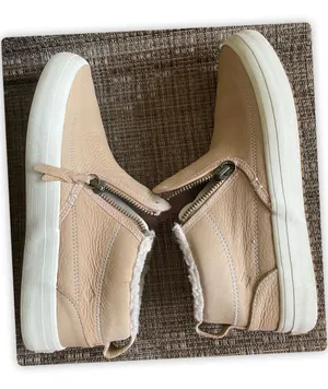 Sperry Women’s Leather Sherpa Lined Zip Ankle Boots Beige Size 8 thumbnail 1