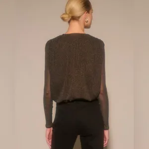 NEW Abercrombie & Fitch Long-Sleeve Draped Deep-V Bodysuit Small thumbnail 4
