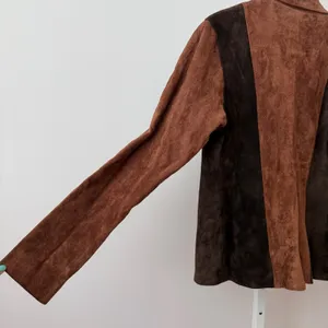 Macy Leather Clothes sz S Vintage Suede Colorblock Western Jacket Brown‎ Hippie thumbnail 6