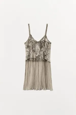 Zara Elegant Sheer Embroidered Dress lingerie limited collection boho style thumbnail 6