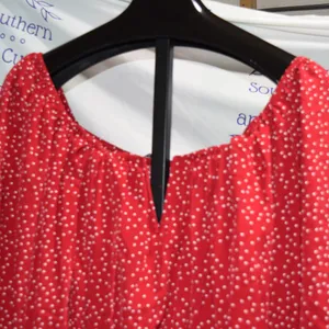 NWT Bloom Chic Red/White Polka Dot Peasant Blouse, Size 26 thumbnail 5