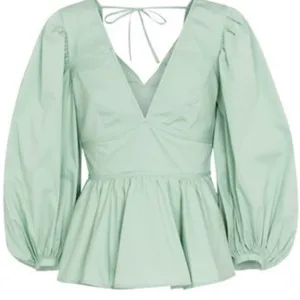 STAUD Luna Peplum Top In Sage 4 thumbnail 4