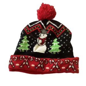 Christmas Themed Pom Beanie Black thumbnail 3