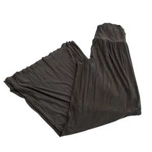 Nic+Zoe Palazzo Pants Womens M Brown Wide Leg High Waist Flowy Minimalist Luxury thumbnail 5