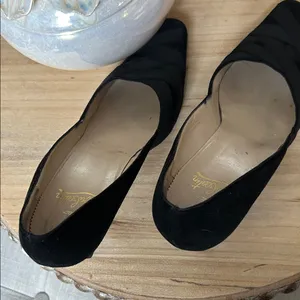 Christian Louboutin Black Suede Leather Bandage Red Bottoms Pumps Size 38 thumbnail 12