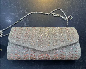 dmargeaux New York Champagne Rhinestone Chevron Evening Clutch Bag AZ4824A NEW thumbnail 1