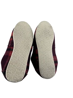 TOMS Burgundy and Red Plaid Slip-On thumbnail 4