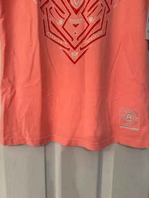 American Fighter Brimley Women's Coral Peach Graphic Cotton Tee Size XS thumbnail 7