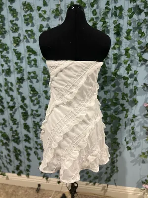 Princess Polly Mini White Ruffled Dress thumbnail 5