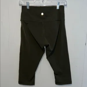 Lululemon Athletica Dark Olive Cropped Leggings Y3 thumbnail 2