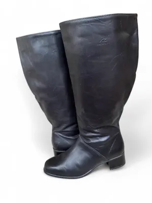 Vintage Regence Black Leather Knee High Boots Women’s Size 9 Made in Canada thumbnail 1