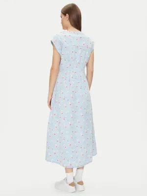 GAP Women’s 100% Cotton Pleated Denim Maxi Dress in Multi Floral Print - Size M thumbnail 2