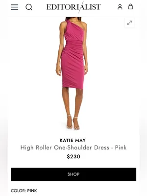 Katie May High Roller One Shoulder Nekcline Bodycon Cocktail Dress thumbnail 3