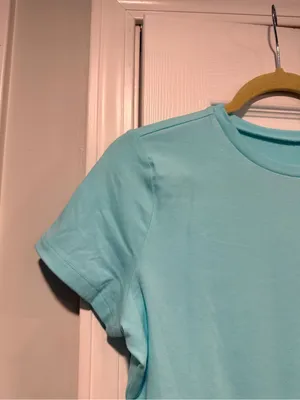 NWT Wild Fable Size XXL Aqua Blue Cropped Baby Tee Short Sleeve Crew Neck thumbnail 3