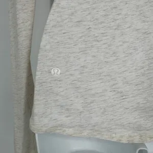 Lululemon Radiant Long Sleeve‎ Wrap Top Size 2 Heathered Beige Thumbholes Active thumbnail 9