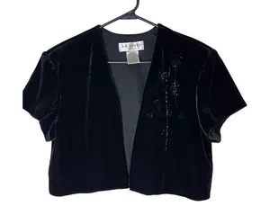 Vintage J. R. Nites by Caliendo Black Velvet Women's Top thumbnail 1