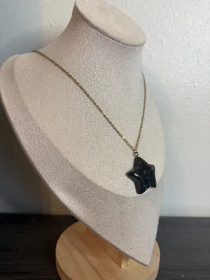 Handmade Black/Gold Star Necklace thumbnail 3