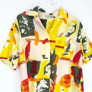 Urban Outfitters Printed Camp Button Down‎ Top Women's Size XS Retro Vacation thumbnail 4