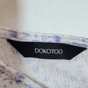 Dokotoo Purple Floral Blouse with Puffy Sleeves Size 2XL thumbnail 8