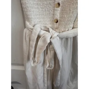 Billabong Jumpsuit Forward Feelings Strapless Smocked White XS NWOT‎ Wide Leg thumbnail 5