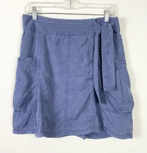 Athleta Odyssey Slate Blue Lyocell Tie Waist Cargo Skirt Size 2 thumbnail 1