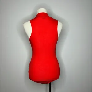 Wild Fable- Red Ribbed Turtleneck Bodysuit thumbnail 3