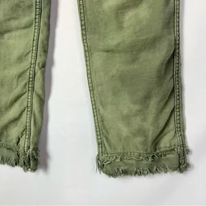 Free People Stormbringer Green‎ Distressed Straight Leg Pants 24 thumbnail 8