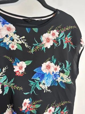 Ted Baker floral mixed media top thumbnail 2