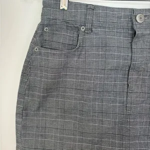 American Eagle Hi Rise Mini Skirt Size 12 Glen Plaid Grey thumbnail 6