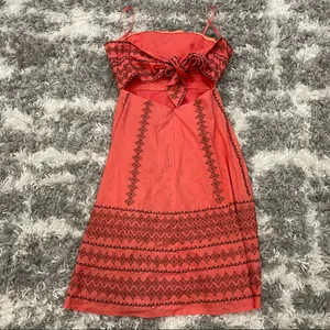 BCBG MAXAZRIA Pink Brown Embroidered Dress XS AS IS thumbnail 11