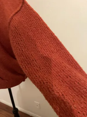 Free People Sweater Oversized Knit V-Neck. Size L thumbnail 2
