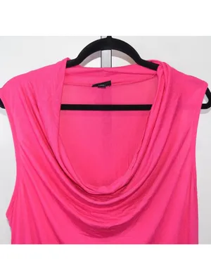 Torrid Cowl Neck Sleeveless Top Hot Pink Draped Front, Size 2 thumbnail 4
