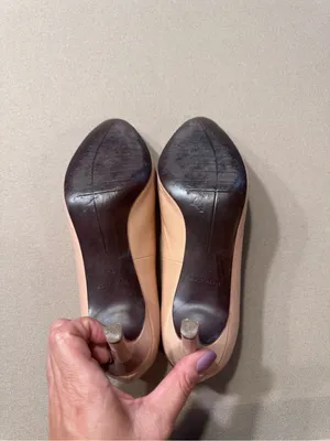 Cole Haan Nude Leather Mid Heel Pumps thumbnail 6