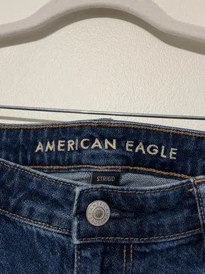 AE Mom Shorts Size 14 Denim Dark Wash Stretch American Eagle thumbnail 2