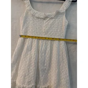 Lulus White Eyelet Cotton Ruffle Mini Dress Sleeveless Fit & Flare‎ Medium thumbnail 7