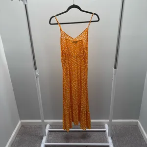 SHEIN Yellow Spotted Sleeveless Maxi Slip Dress with Adjustable Straps thumbnail 3