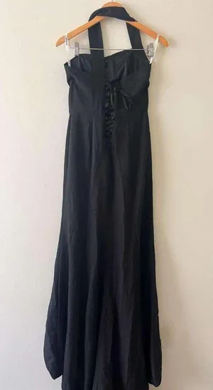 NWOT Black Formal One Shoulder Long Bridesmaid Prom Dress Size 6 thumbnail 2