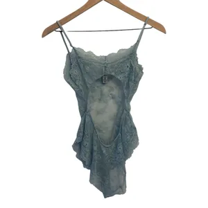 Skims Skims Ultra Fine Lace Teddy in Denim Small New without tags thumbnail 6