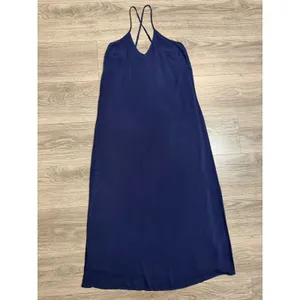 Old Navy Maxi Dress Size S Navy Blue Rayon Cami V-Neck Cross Back Summer Coastal thumbnail 13
