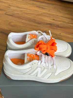 New Balance Men's 480L White Cream Sneakers with Orange women's 5.5 thumbnail 9