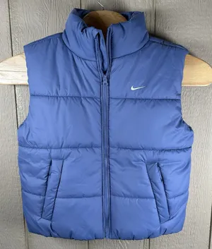 Nike Sportswear Classic Puffer Therma-FIT Loose Vest Womens XS Indigo Oversized thumbnail 1