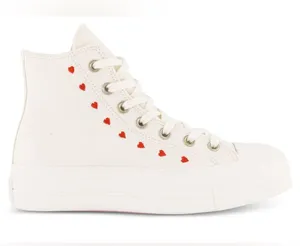 Converse Chuck Taylor High-Top All Star Lift Platform Sneakers W/Hearts Size 9.5 thumbnail 3