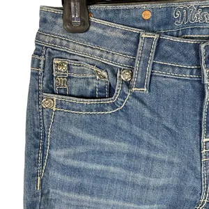 New Miss Me Jeans Womens Sz 26 Signature Skinny Denim Embroidered‎ Cross Pockets thumbnail 4